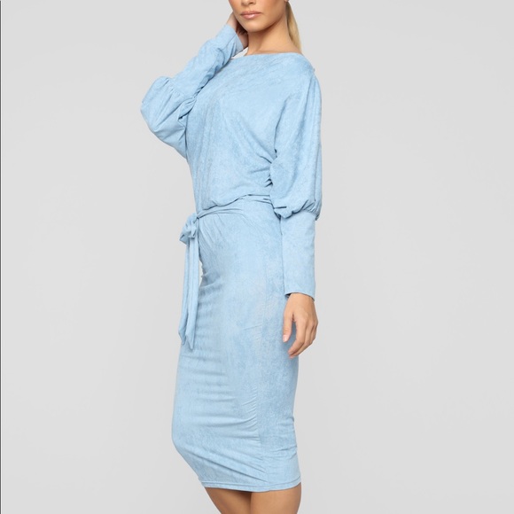 Blue soft midi dress - Picture 4 of 7